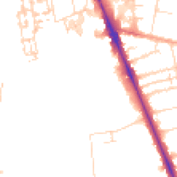 Daytime road noise heatmap for CB2 8ED