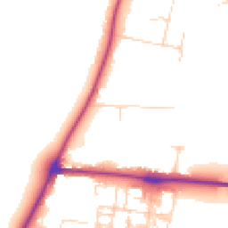 Daytime road noise heatmap for CB2 8ES