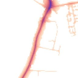 Daytime road noise heatmap for CB2 8EX