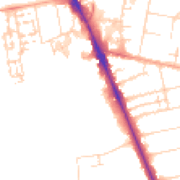 Daytime road noise heatmap for CB2 8QA
