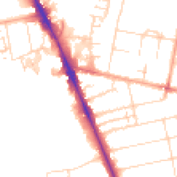 Daytime road noise heatmap for CB2 8RG