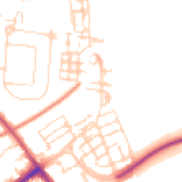 Daytime road noise heatmap for CB2 9FP
