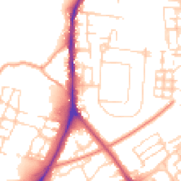 Daytime road noise heatmap for CB2 9JT