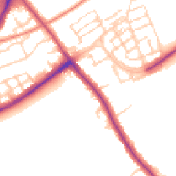 Daytime road noise heatmap for CB2 9NE