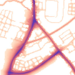 Daytime road noise heatmap for CB2 9NP