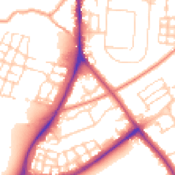 Daytime road noise heatmap for CB2 9NW