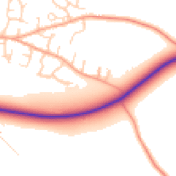 Daytime road noise heatmap for CB21 4AU