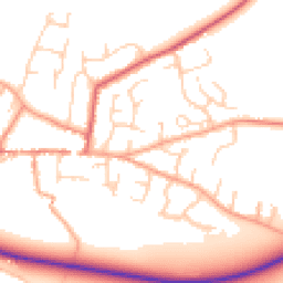 Daytime road noise heatmap for CB21 4AW