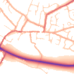 Daytime road noise heatmap for CB21 4JZ