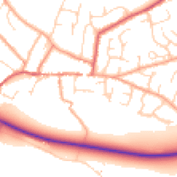 Daytime road noise heatmap for CB21 4LA