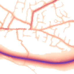 Daytime road noise heatmap for CB21 4LB