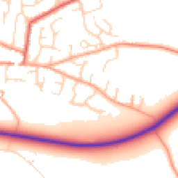 Daytime road noise heatmap for CB21 4LY