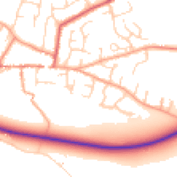 Daytime road noise heatmap for CB21 4NB