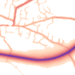 Daytime road noise heatmap for CB21 4ND