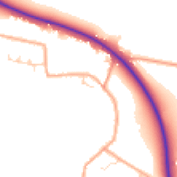Daytime road noise heatmap for CB21 6BH