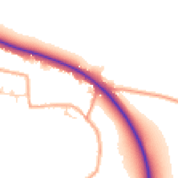 Daytime road noise heatmap for CB21 6XR