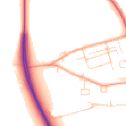 Daytime road noise heatmap for CB22 3BB