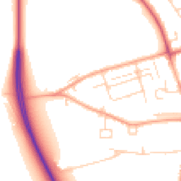 Daytime road noise heatmap for CB22 3BS