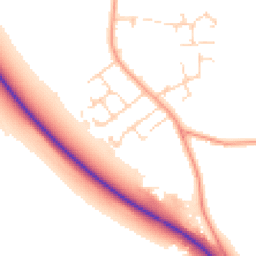 Daytime road noise heatmap for CB22 3EH