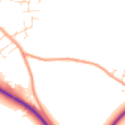Daytime road noise heatmap for CB22 3EW