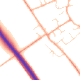 Daytime road noise heatmap for CB22 4QE