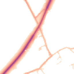 Daytime road noise heatmap for CB22 6SB
