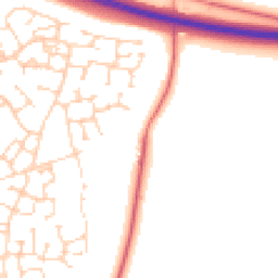 Daytime road noise heatmap for CB23 2TE