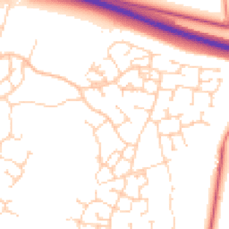 Daytime road noise heatmap for CB23 6AU