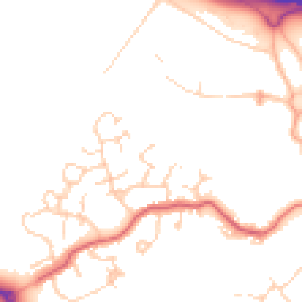 Daytime road noise heatmap for CB23 6BY