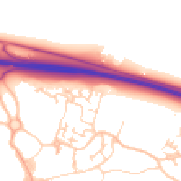 Daytime road noise heatmap for CB23 6GT