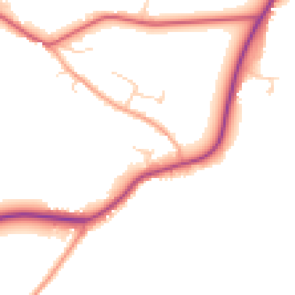Daytime road noise heatmap for CB23 7AQ