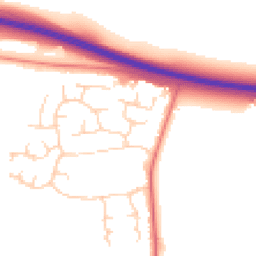 Daytime road noise heatmap for CB23 7QB