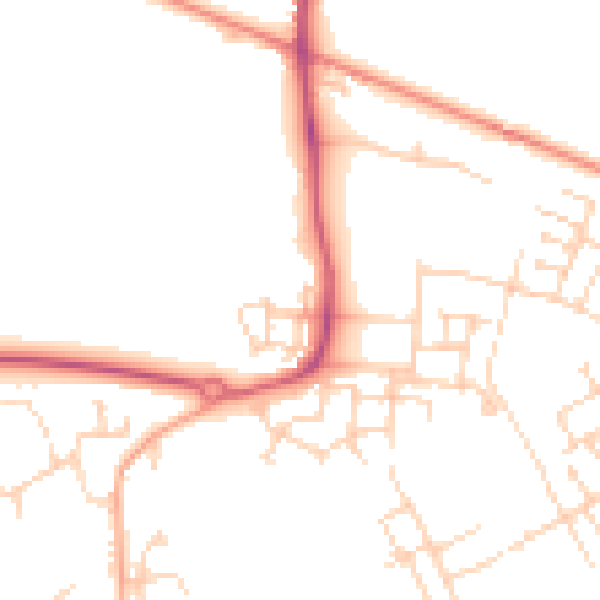 Daytime road noise heatmap for CB24 1BN