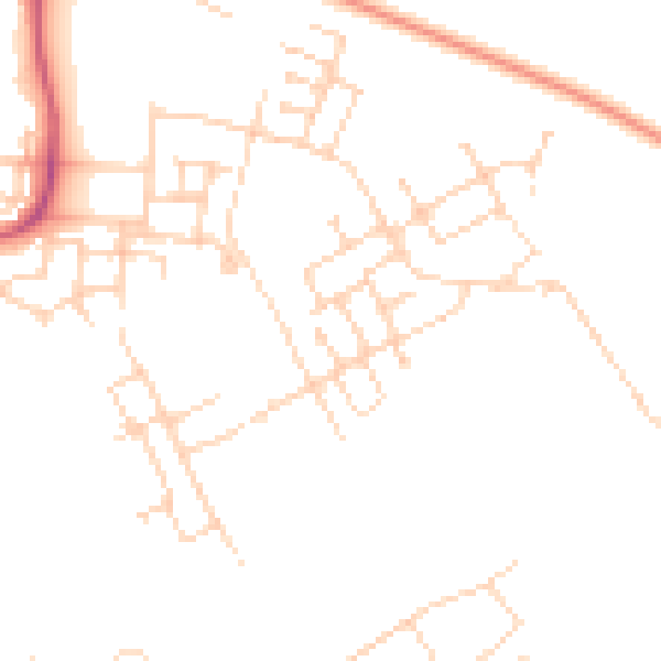 Daytime road noise heatmap for CB24 1BT