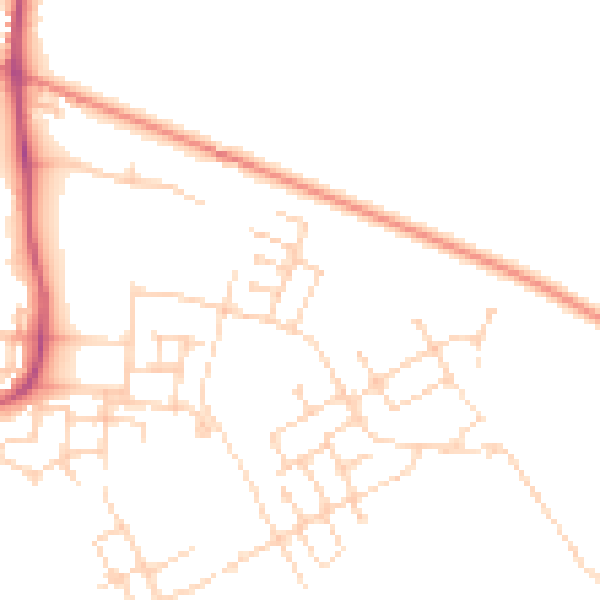 Daytime road noise heatmap for CB24 1DG