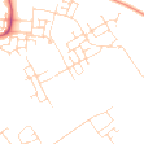 Daytime road noise heatmap for CB24 1DN