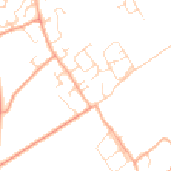 Daytime road noise heatmap for CB24 3BL