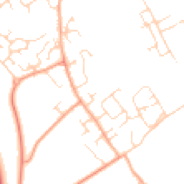 Daytime road noise heatmap for CB24 3DL