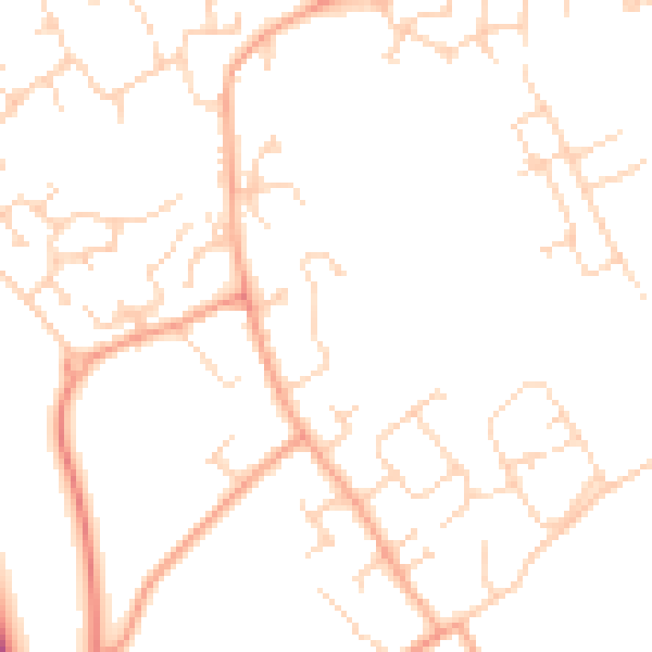 Daytime road noise heatmap for CB24 3DY