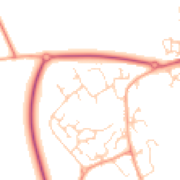 Daytime road noise heatmap for CB24 3ER