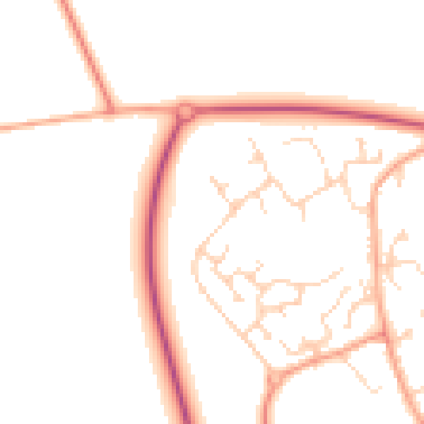 Daytime road noise heatmap for CB24 3EY