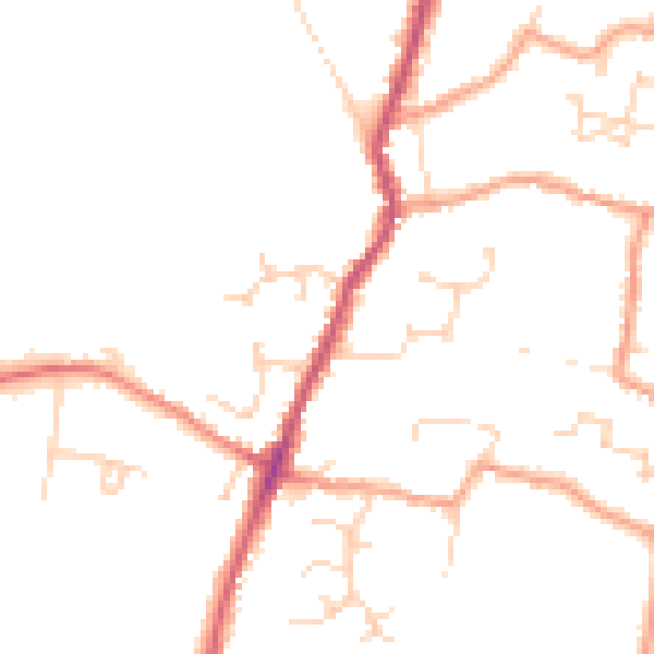 Daytime road noise heatmap for CB24 5ES
