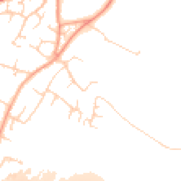 Daytime road noise heatmap for CB24 6AD