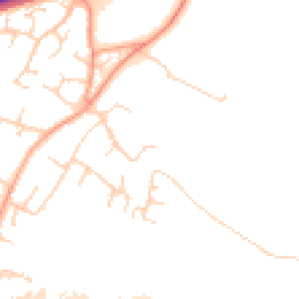 Daytime road noise heatmap for CB24 6AH