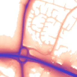 Daytime road noise heatmap for CB24 6BE