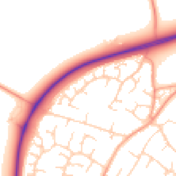 Daytime road noise heatmap for CB24 6DT