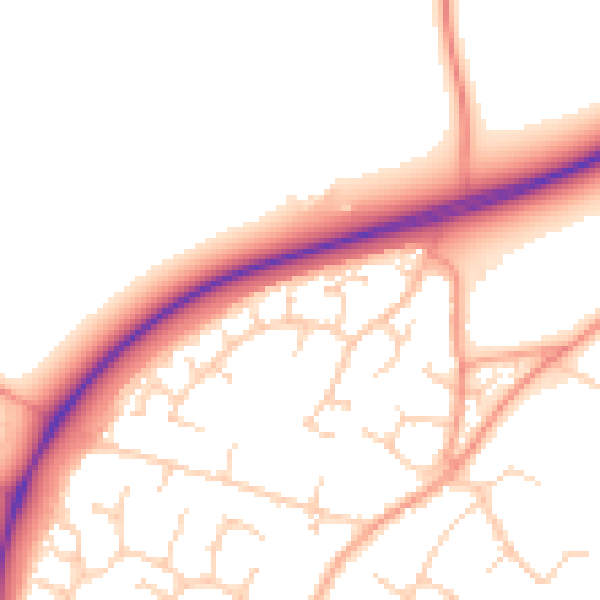 Daytime road noise heatmap for CB24 6DX
