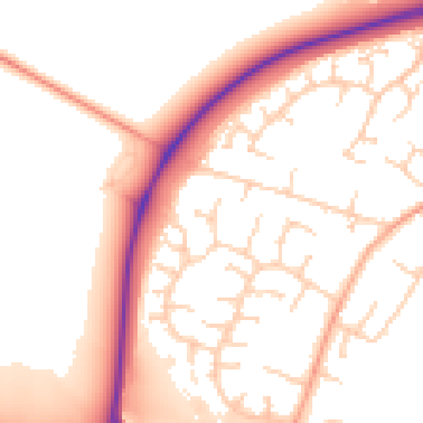 Daytime road noise heatmap for CB24 6EF