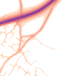Daytime road noise heatmap for CB24 6UA