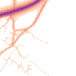 Daytime road noise heatmap for CB24 6UB